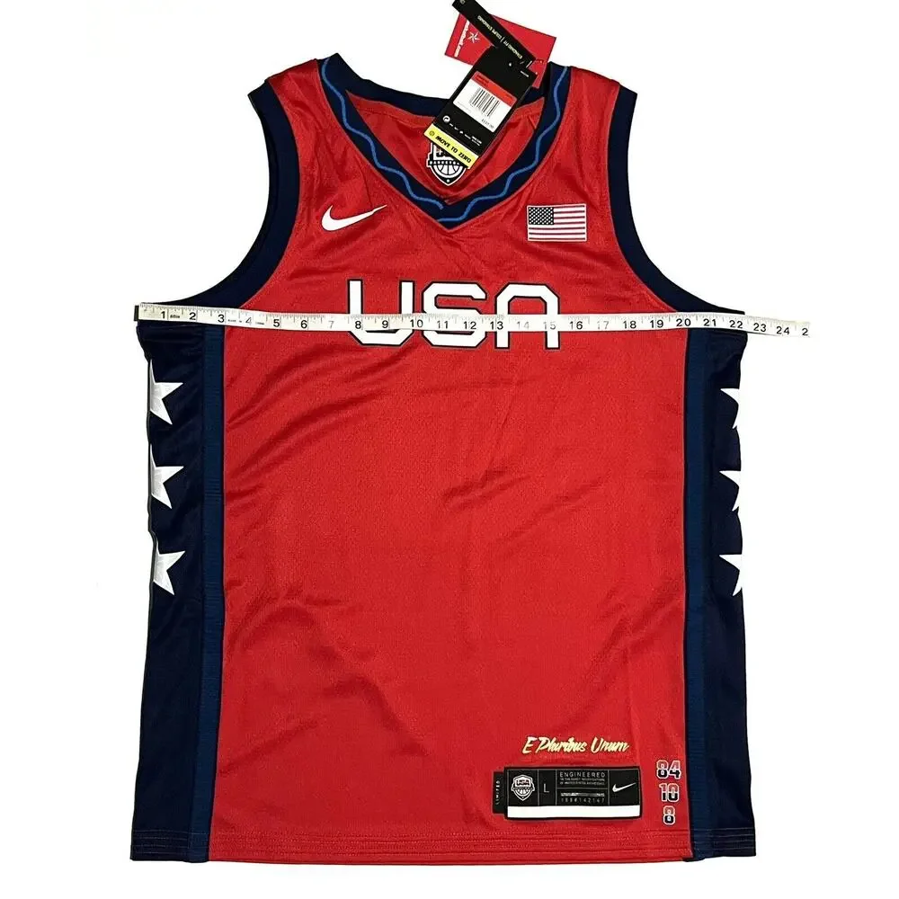 Nike Womens Team USA Basketball Jersey Size L Large DD1568 611 Red Blank Olympic